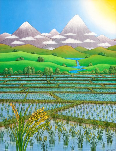 Japan Rice Paddy Field, 1997 by Larry Smart